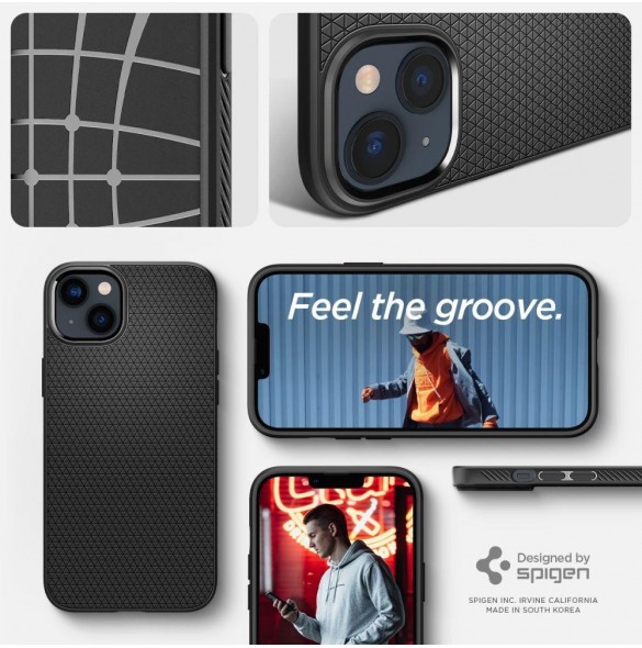 Spigen LIQUID AIR IPHONE 14 PLUS MATSVART