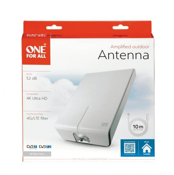 One For All SV 9455 Aktiv utomhusantenn, 52 dB