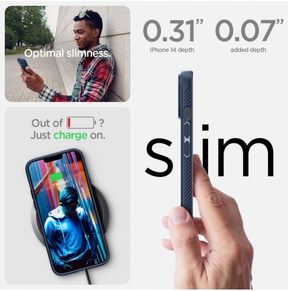 Spigen LIQUID AIR IPHONE 14 PLUS MARINBLÅ