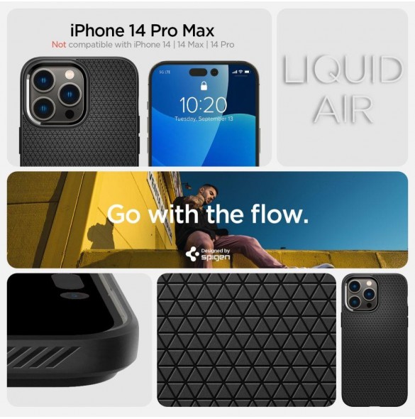 Spigen LIQUID AIR IPHONE 14 PRO MAX MATSVART