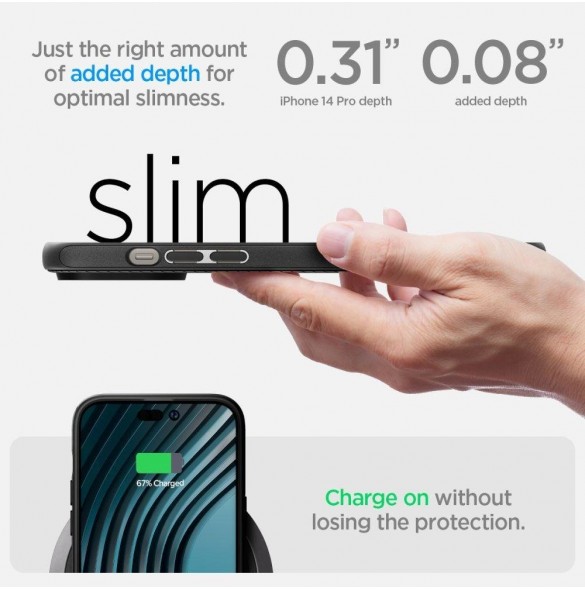 Spigen MAG ARMOR IPHONE 14 PRO MATSVART