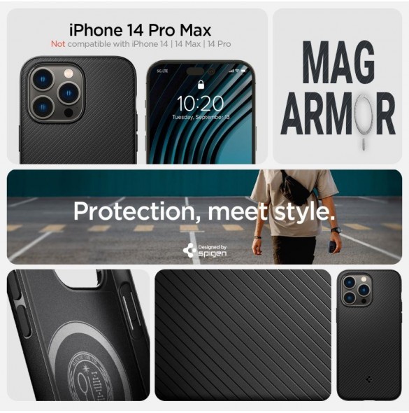 Spigen MAG ARMOR IPHONE 14 PRO MAX MATSVART