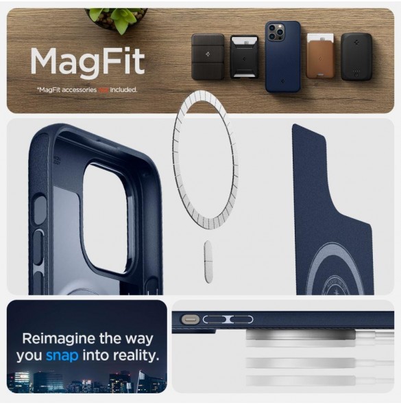 Spigen MAG ARMOR IPHONE 14 PRO MAX MARINBLÅ