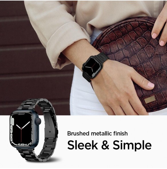 Spigen MODERN FIT BAND Apple Watch 4 / 5 / 6 / 7 / 8 / 9 / SE (38 / 40 / 41 MM) SVART