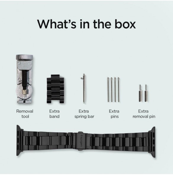 Spigen MODERN FIT BAND Apple Watch 4 / 5 / 6 / 7 / 8 / 9 / SE (38 / 40 / 41 MM) SVART