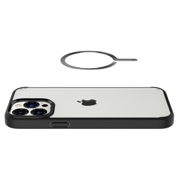 Spigen ONETAP MAGNETISK MAGSAFE RINGADAPTER MATSVART