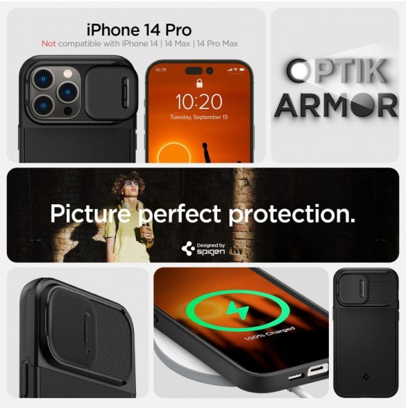 Spigen OPTIK ARMOR MAG MAGSAFE IPHONE 14 PRO SVART