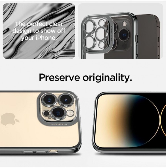 Spigen OPTIK CRYSTAL IPHONE 14 PRO KROMGRÅ