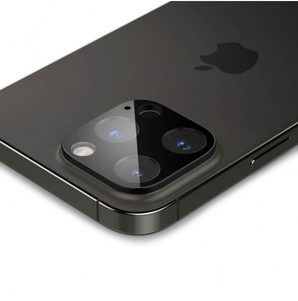 Spigen Optik. TR Camera Protector Kamerahärdat glas (2 st) iPhone 14 Pro/ 15 Pro / 14 Pro Max /15 Pro Max svart