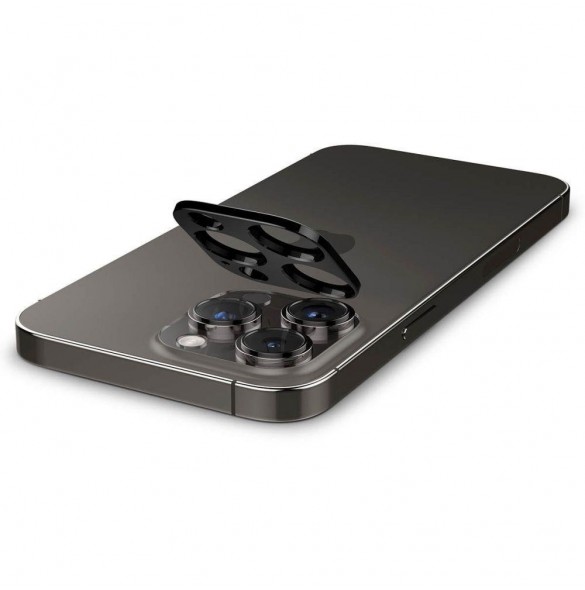Spigen Optik. TR Camera Protector Kamerahärdat glas (2 st) iPhone 14 Pro/ 15 Pro / 14 Pro Max /15 Pro Max svart