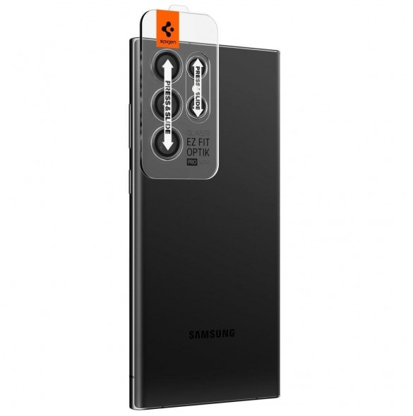 Spigen OPTIK.TR "EZ FIT" CAMERA PROTECTOR 2-PACK GALAXY S22 ULTRA BLACK COVER