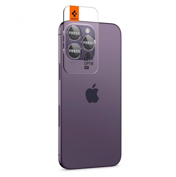 Spigen OPTIK.TR ”EZ FIT” CAMERA PROTECTOR 2-PACK IPHONE 14 PRO / 14 PRO MAX DEEP PURPLE
