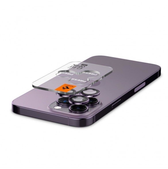 Spigen OPTIK.TR ”EZ FIT” CAMERA PROTECTOR 2-PACK IPHONE 14 PRO / 14 PRO MAX DEEP PURPLE
