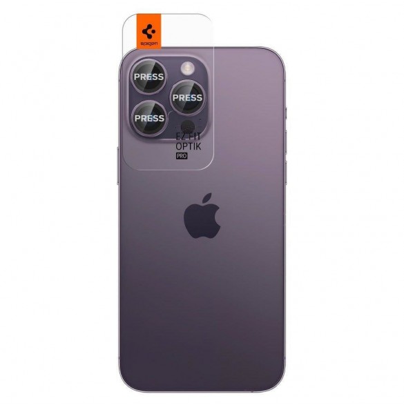Spigen OPTIK.TR ”EZ FIT” CAMERA PROTECTOR 2-PACK IPHONE 14 PRO / 14 PRO MAX DEEP PURPLE