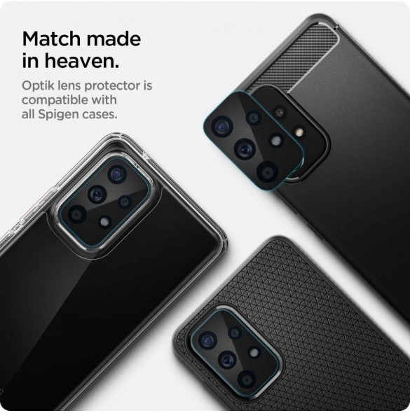 Spigen OptikCamera Protector Camera Island Tempered Glass (2 st) för Samsung Galaxy A33 5G / A53 5G / A73 5G Svart