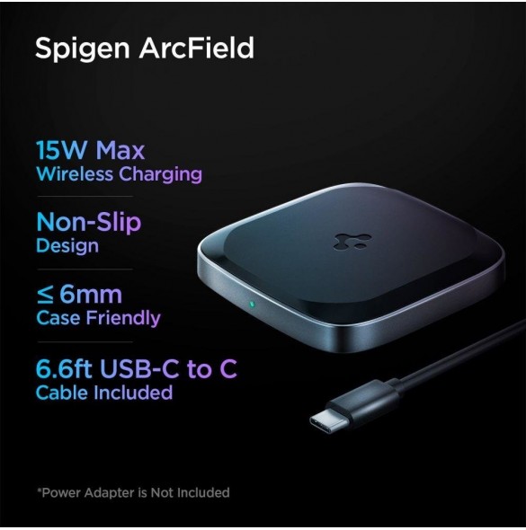 Spigen PF2004 POWERARC TRÅDLÖS LADDARE 15W SVART