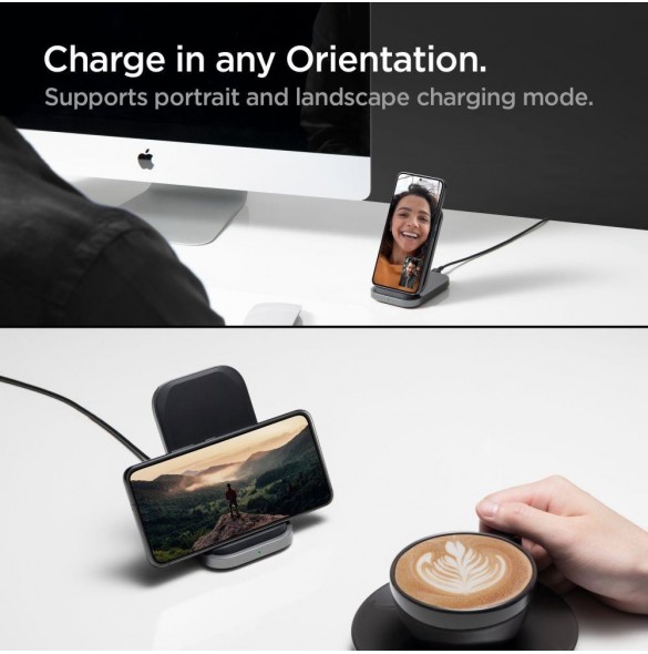 Spigen PF2102 ARCFIELD TRÅDLÖS LADDARE 15W SVART