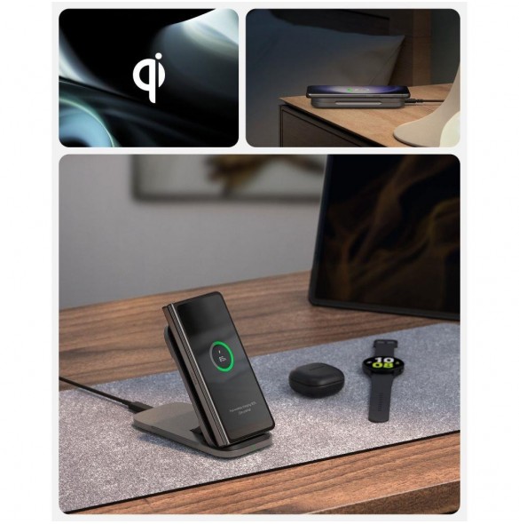 Spigen PF2201 ARCFIELD TRÅDLÖS LADDARE 15W SVART