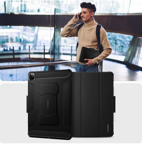 Spigen RUGGED ARMOR "PRO" IPAD PRO 12.9 2021 / 2022 SVART