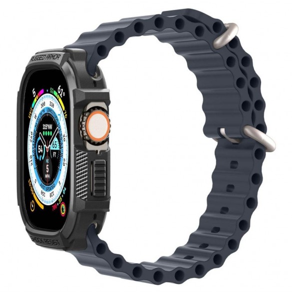 SPIGEN RUGGED ARMOR APPLE WATCH ULTRA (49 MM) MATSVART