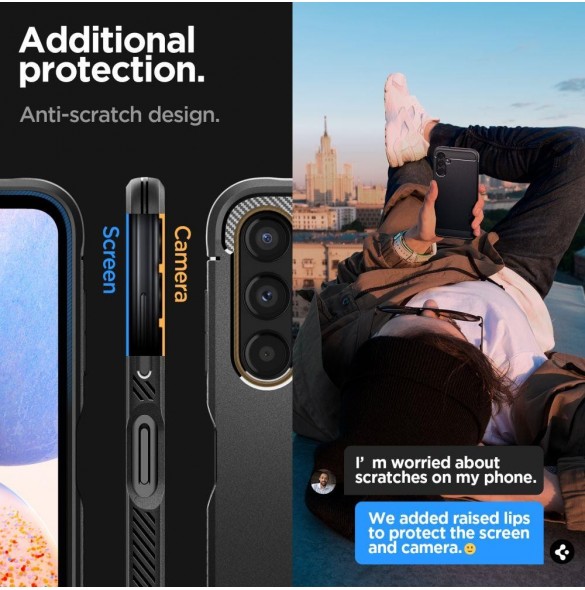 Spigen RUGGED ARMOR GALAXY A14 4G / LTE MATSVART