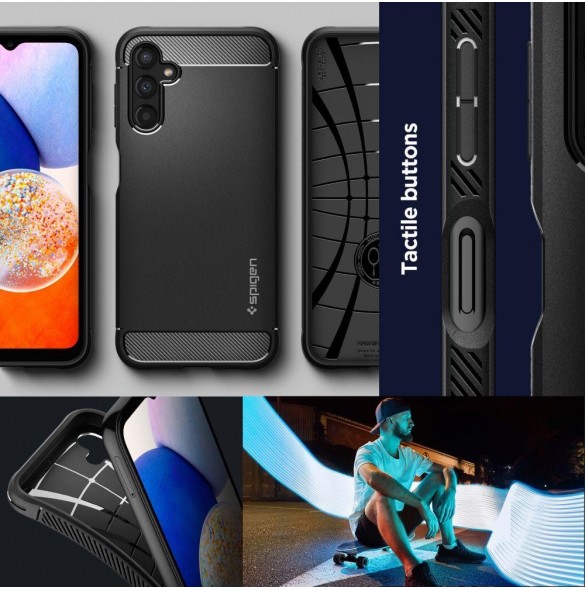 Spigen RUGGED ARMOR GALAXY A14 4G / LTE MATSVART