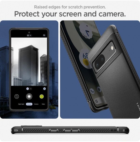 Spigen RUGGED ARMOR GOOGLE PIXEL 7 MATSVART