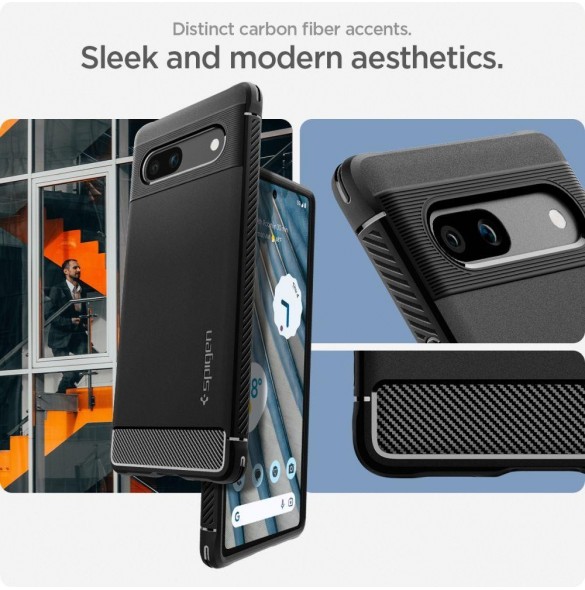 Spigen RUGGED ARMOR GOOGLE PIXEL 7A MATSVART