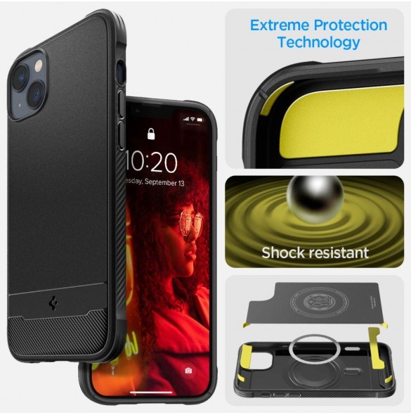 Spigen RUGGED ARMOR MAG MAGSAFE IPHONE 14 PLUS MATSVART