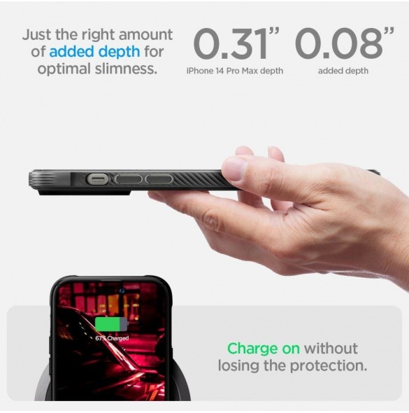 Spigen RUGGED ARMOR MAG MAGSAFE IPHONE 14 PRO MAX MATSVART