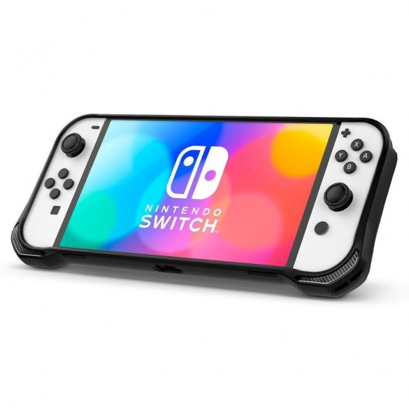 Spigen RUGGED ARMOR NINTENDO SWITCH OLED MATSVART