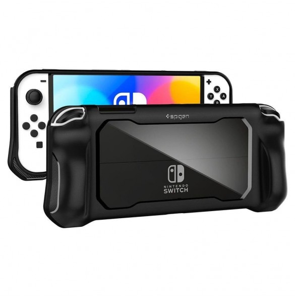 Spigen RUGGED ARMOR NINTENDO SWITCH OLED MATSVART