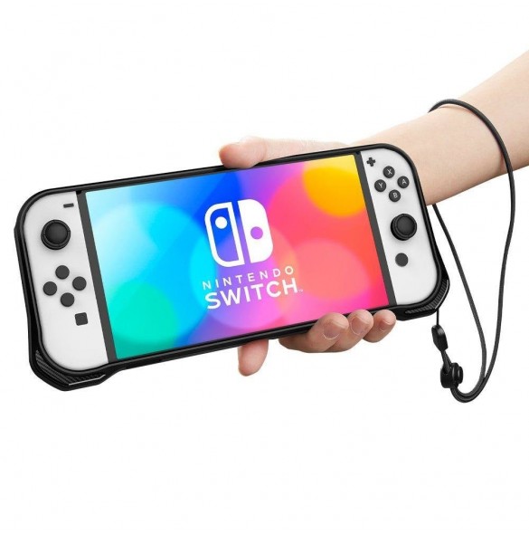 Spigen RUGGED ARMOR NINTENDO SWITCH OLED MATSVART
