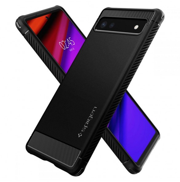 Spigen Rugged Armor telefonfodral för Google Pixel 6A svart