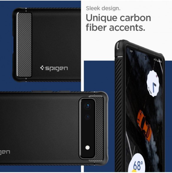 Spigen Rugged Armor telefonfodral för Google Pixel 6A svart