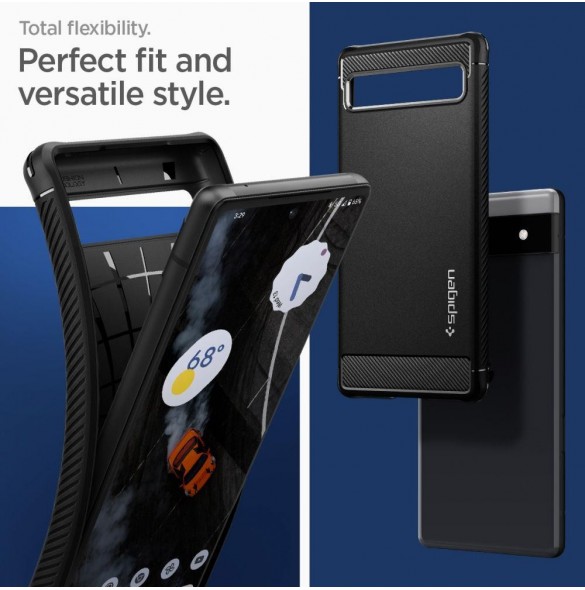 Spigen Rugged Armor telefonfodral för Google Pixel 6A svart
