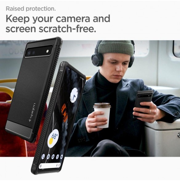 Spigen Rugged Armor telefonfodral för Google Pixel 6A svart