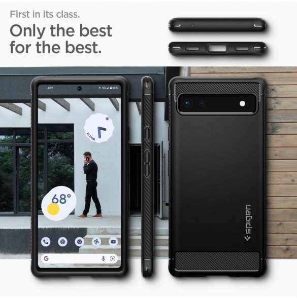 Spigen Rugged Armor telefonfodral för Google Pixel 6A svart