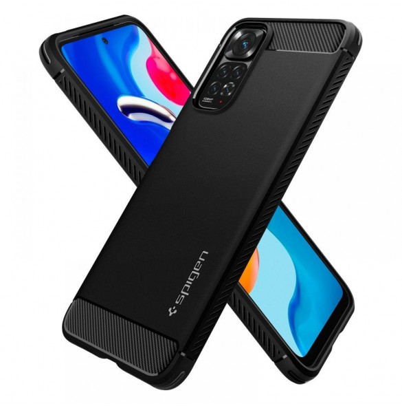 Spigen RUGGED ARMOR XIAOMI REDMI NOTE 11 / 11S MATSVART