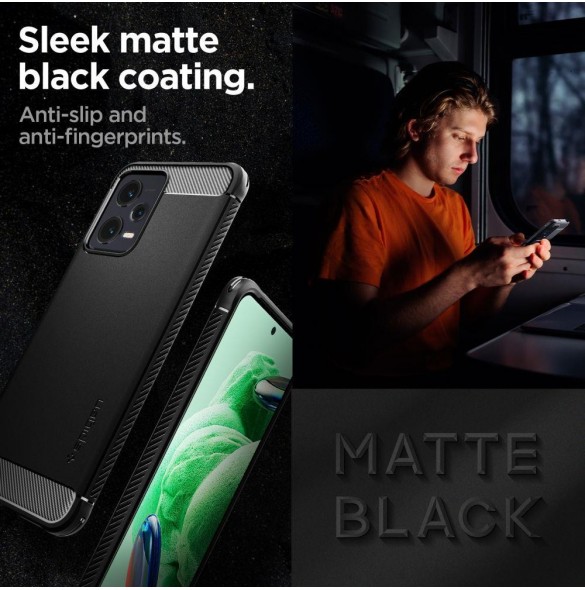 Spigen RUGGED ARMOR XIAOMI REDMI NOTE 12 5G / POCO X5 5G MATSVART
