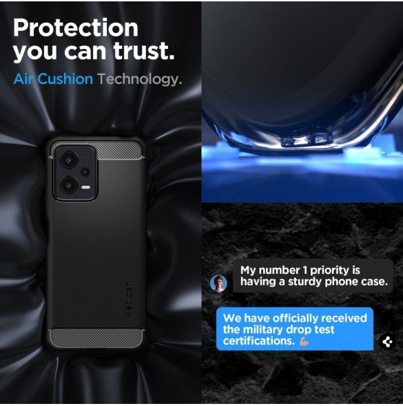 Spigen RUGGED ARMOR XIAOMI REDMI NOTE 12 5G / POCO X5 5G MATSVART