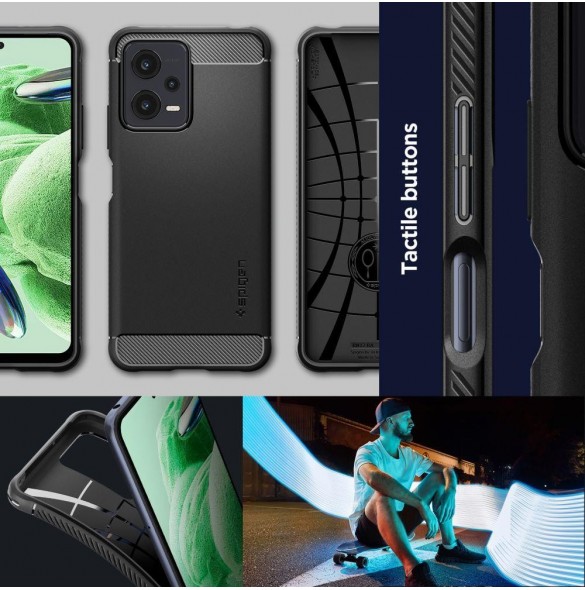 Spigen RUGGED ARMOR XIAOMI REDMI NOTE 12 5G / POCO X5 5G MATSVART