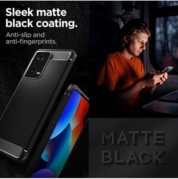 Spigen RUGGED ARMOR XIAOMI REDMI NOTE 12 PRO+ PLUS 5G MATSVART