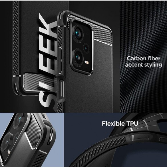 Spigen RUGGED ARMOR XIAOMI REDMI NOTE 12 PRO+ PLUS 5G MATSVART