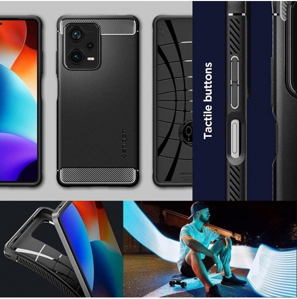 Spigen RUGGED ARMOR XIAOMI REDMI NOTE 12 PRO+ PLUS 5G MATSVART