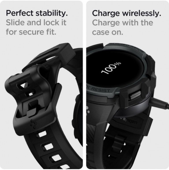 Spigen RUGGED ARMOR" PRO" GALAXY Watch 4/5 44MM CHARCOAL GREY