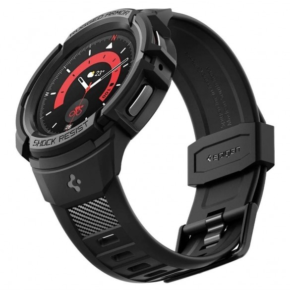 Spigen RUGGED ARMOR" PRO" GALAXY Watch 5 PRO (45 MM) SVART