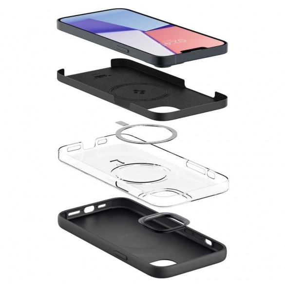 Spigen SILICONE FIT MAG MAGSAFE IPHONE 14 PLUS SVART