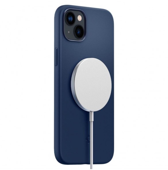 Spigen SILICONE FIT MAG MAGSAFE IPHONE 14 PLUS MARINBLÅ