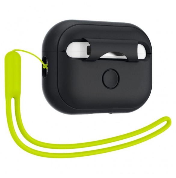 Spigen SILICONE FIT STRAP Apple AIRPODS PRO 1/2 SVART/FANTOMGRÖN